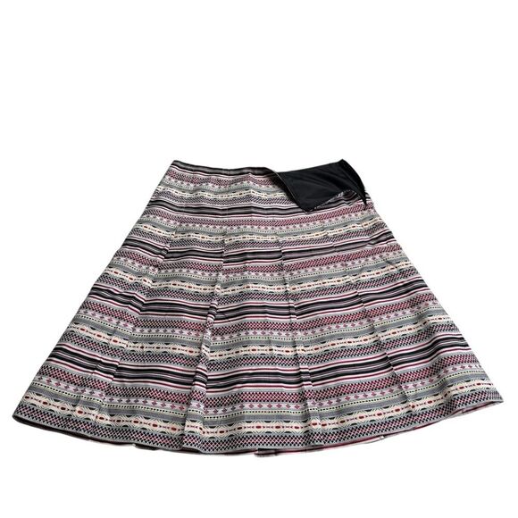 Nine West Silk Blend Pleated Side Zip Lined Skirt Sz 8 - Picture 5 of 12